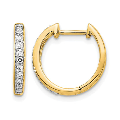 10K Gelbgold Diamant Komplett Klappbar Creolen