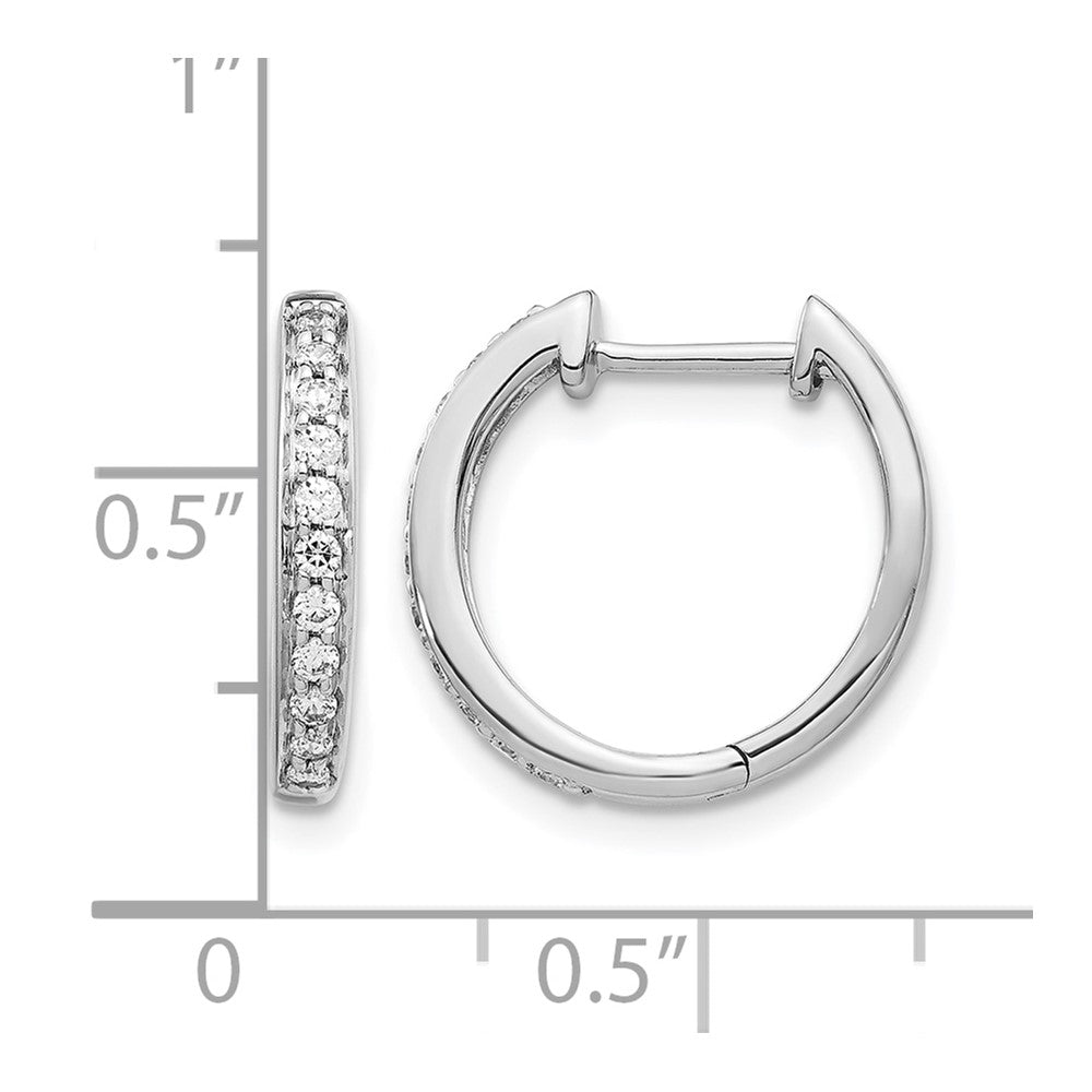 14K Weißgold Creolen mit Scharnier, 0,25 ct. Laborgezüchtete Diamanten VS/SI+ G+
