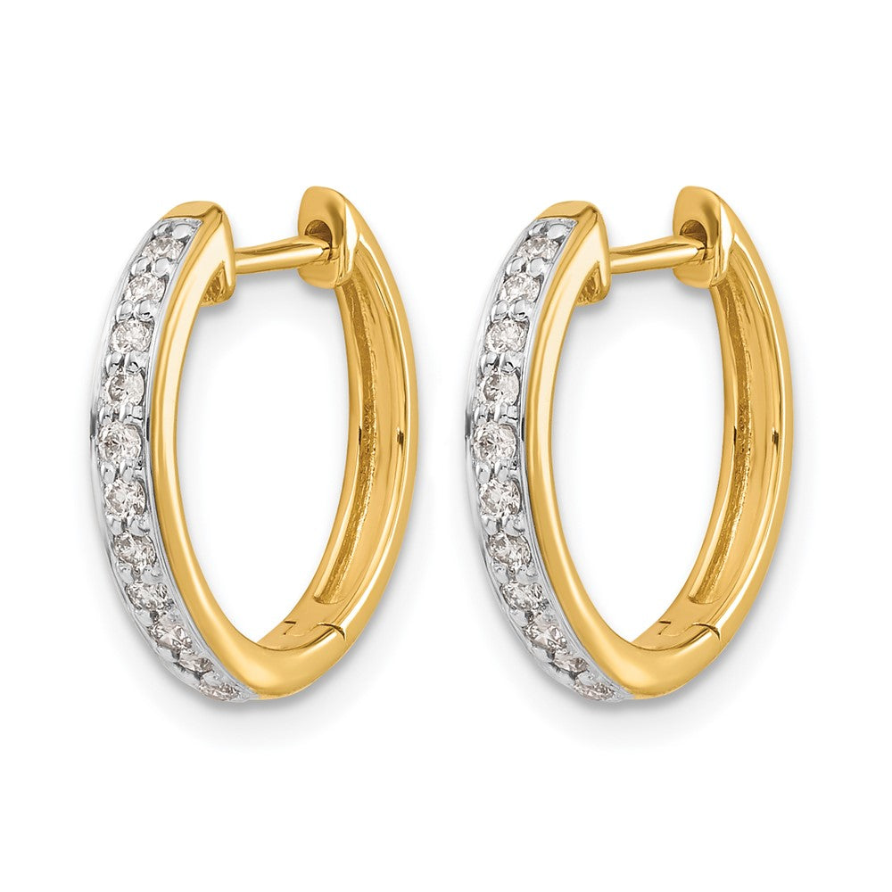 14K Gelbgold Creolen mit Scharnier, 0,25 ct. Laborgezüchtete Diamanten VS/SI+ G+