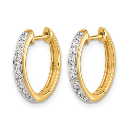 14K Gelbgold Creolen mit Scharnier, 0,25 ct. Laborgezüchtete Diamanten VS/SI+ G+