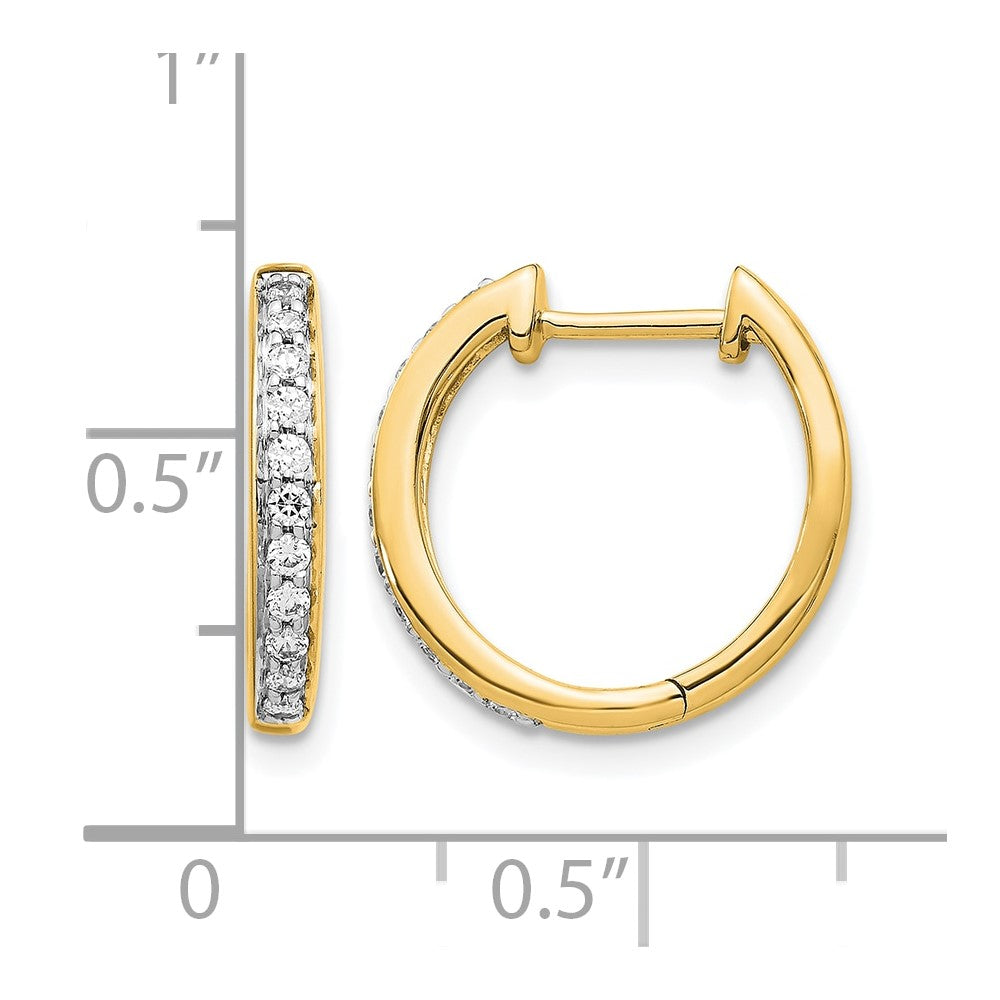 14K Gelbgold Creolen mit Scharnier, 0,25 ct. Laborgezüchtete Diamanten VS/SI+ G+