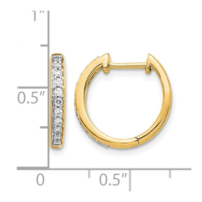 14K Gelbgold Creolen mit Scharnier, 0,25 ct. Laborgezüchtete Diamanten VS/SI+ G+