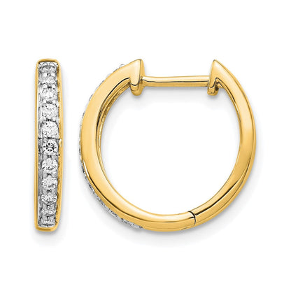 14K Gelbgold Creolen mit Scharnier, 0,25 ct. Laborgezüchtete Diamanten VS/SI+ G+
