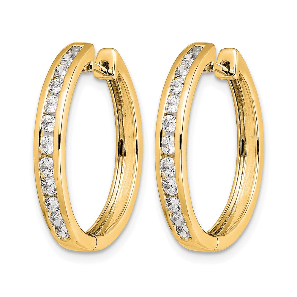 10K Gelbgold Diamant Klappbar Creolen
