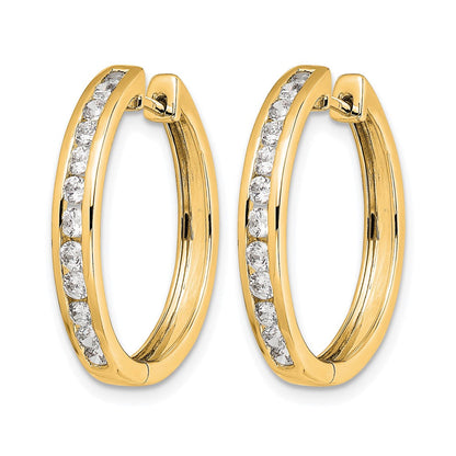 10K Gelbgold Diamant Klappbar Creolen