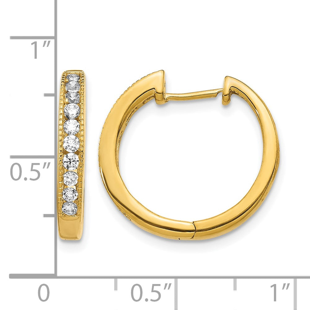 10K Gelbgold Diamant Klappbar Creolen