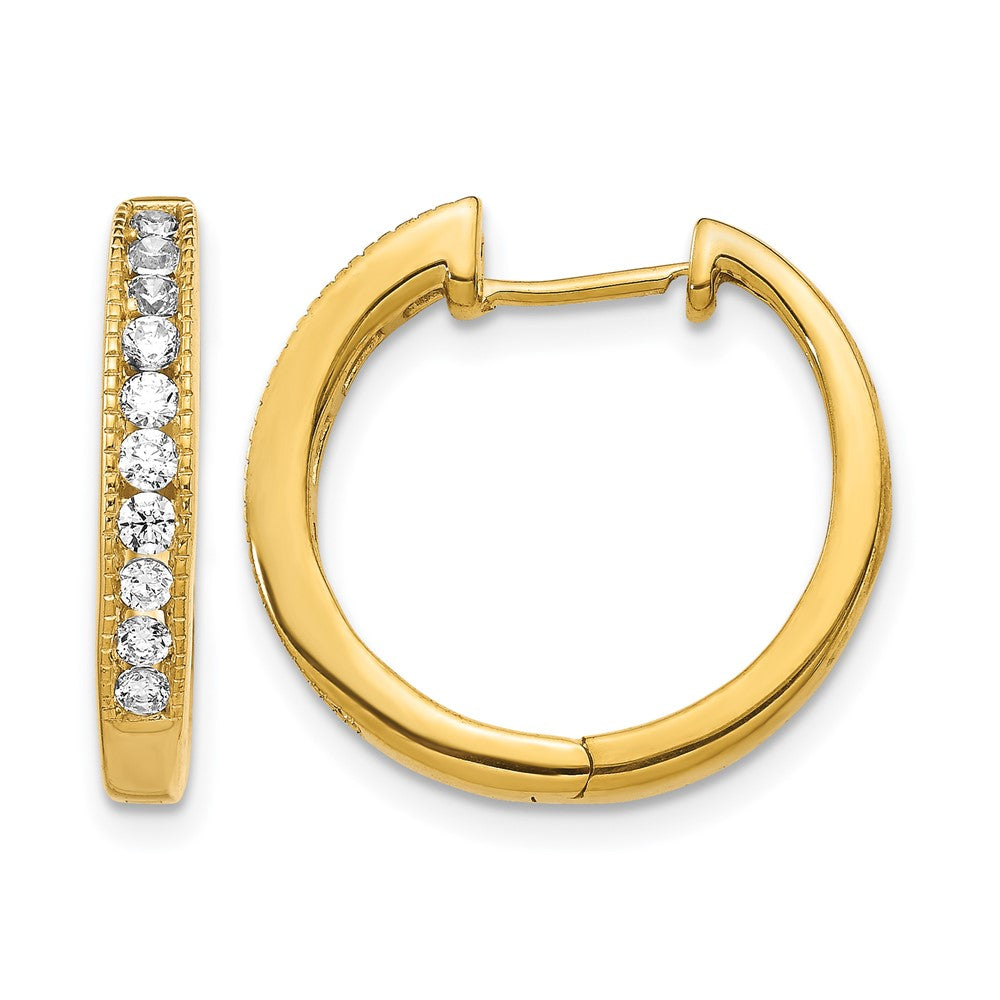 10K Gelbgold Diamant Klappbar Creolen