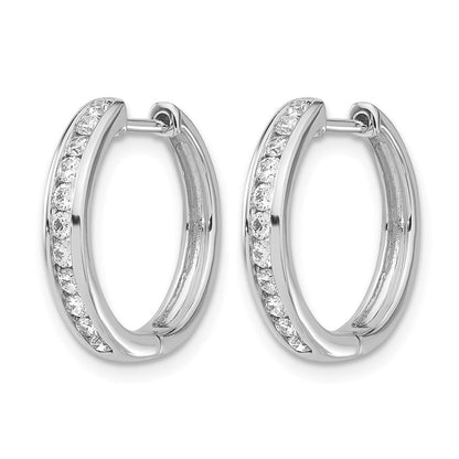 10K Weißgold Diamant Klappbar Creolen
