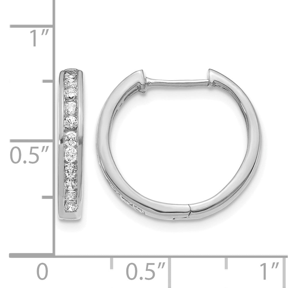 10K Weißgold Diamant Klappbar Creolen