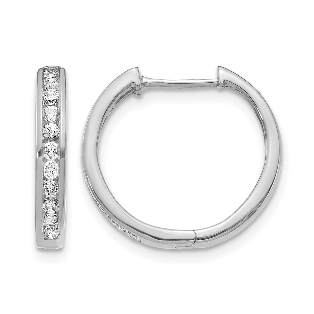 10K Weißgold Diamant Klappbar Creolen