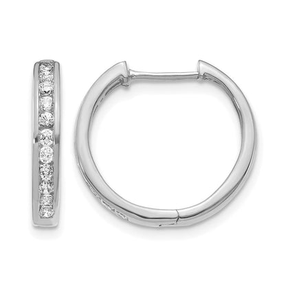 10K Weißgold Diamant Klappbar Creolen