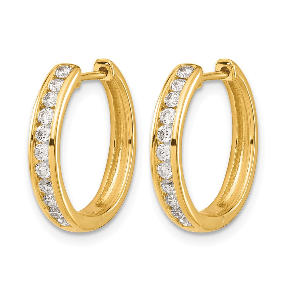 10K Gelbgold Diamant Klappbar Creolen