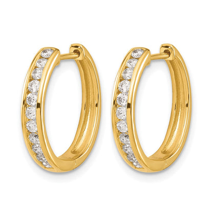 10K Gelbgold Diamant Klappbar Creolen