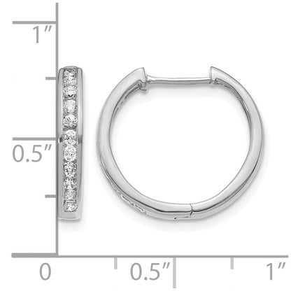 14K Weißgold Creolen mit 0,5 ct. Labor gezüchteten Diamanten, VS/SI+ G+, mit Scharnier