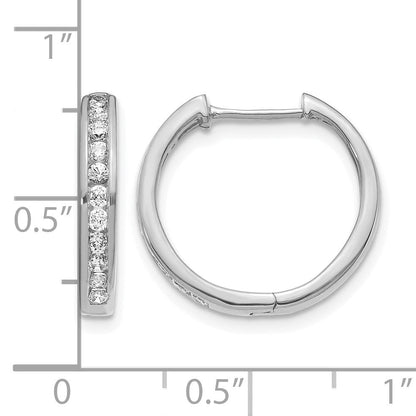 14K Weißgold Creolen mit Klappscharnier und echten Diamanten