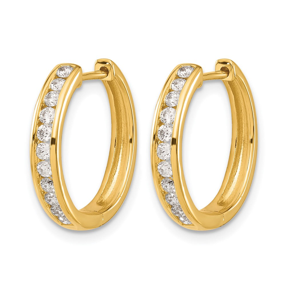 14K Gelbgold 0,5 ct. Laborgezüchtete Diamant-Creolen mit durchgehendem Scharnier, VS/SI+ G+