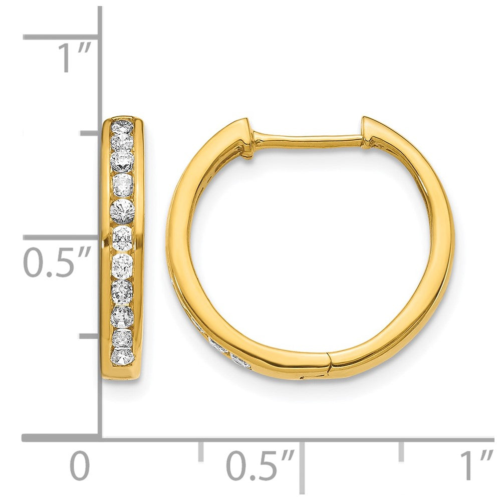 14K Gelbgold 0,5 ct. Laborgezüchtete Diamant-Creolen mit durchgehendem Scharnier, VS/SI+ G+
