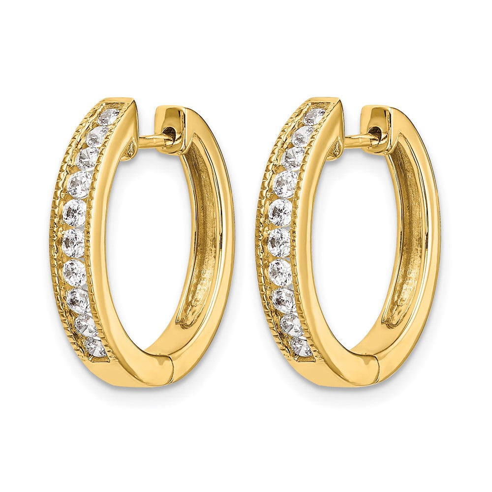 14K Gelbgold Creolen mit echten Diamanten