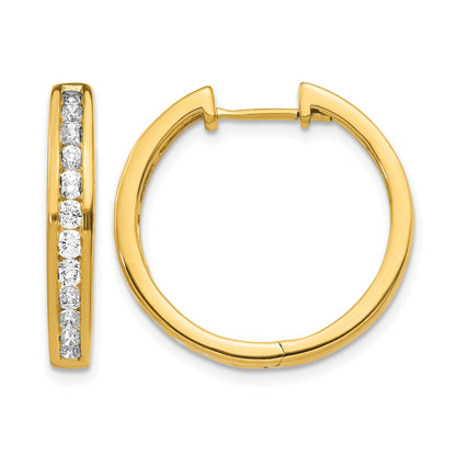 14K Gelbgold Creolen mit echten Diamanten