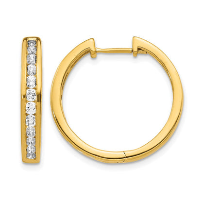 14K Gelbgold Creolen mit echten Diamanten