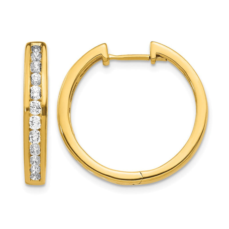 14K Gelbgold Creolen mit echten Diamanten