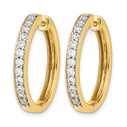 14K Gelbgold Creolen mit Klappscharnier und echten Diamanten