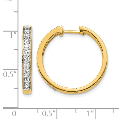 14K Gelbgold Creolen mit Klappscharnier und echten Diamanten
