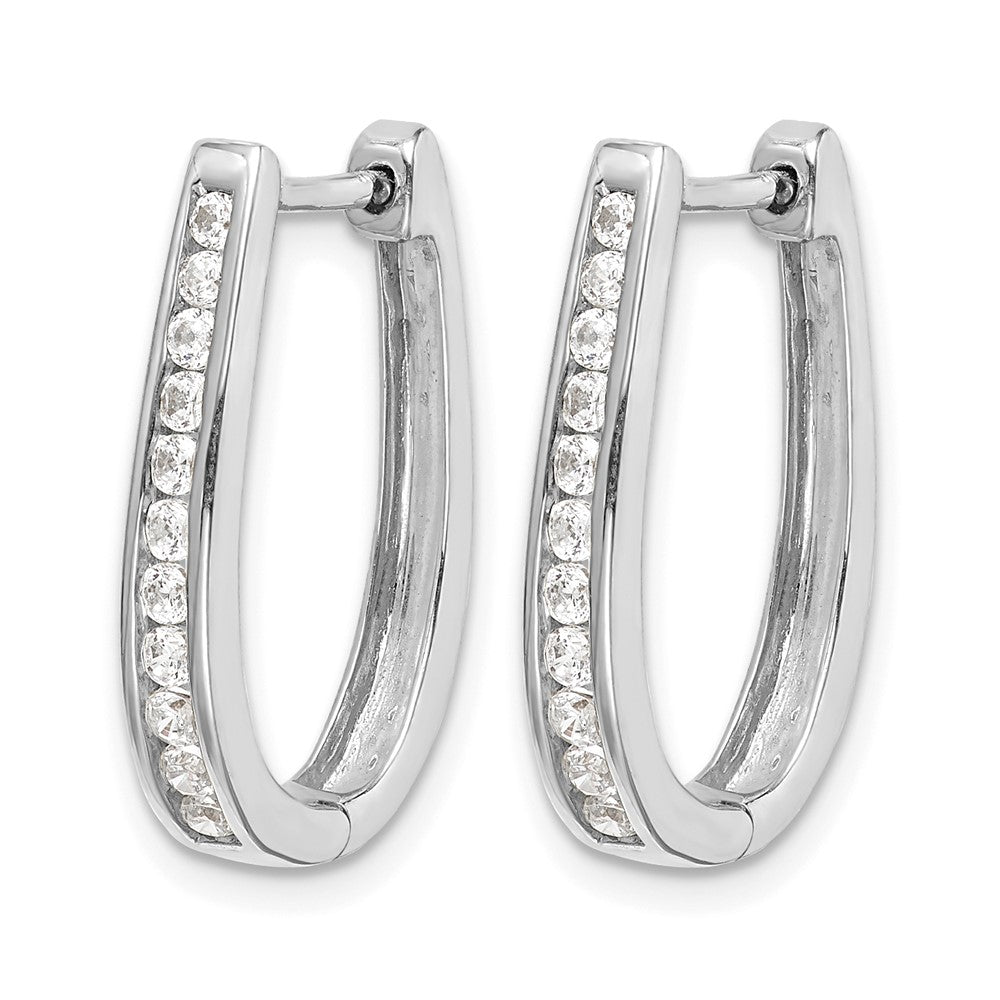 10K Weißgold Diamant Oval Klappbar Creolen