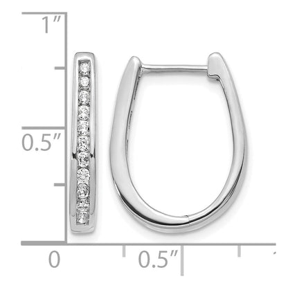 10K Weißgold Diamant Oval Klappbar Creolen