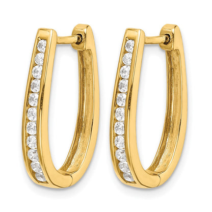 10K Gelbgold Diamant Oval Klappbar Creolen