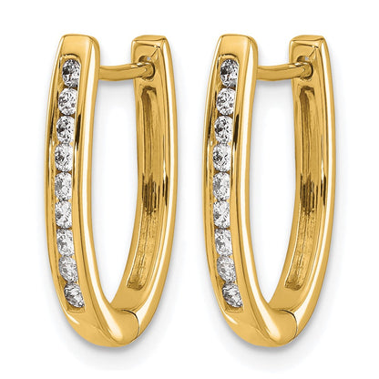 14K Gelbgold Creolen mit 0,25 ct. im Labor gezüchteten Diamanten, VS/SI+ G+, mit Klappscharnier