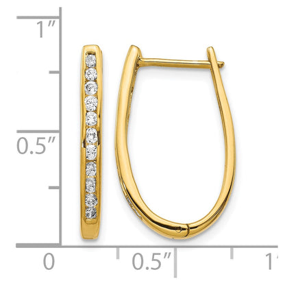 10K Gelbgold Diamant Oval Klappbar Creolen