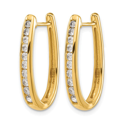14K Gold Diamant-Creolen, oval, mit Klappscharnier