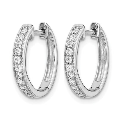 10K Weißgold Diamant Klappbar Creolen