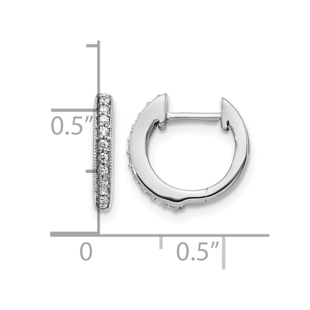 10K Weißgold Diamant Klappbar Creolen