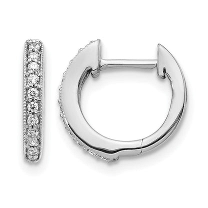 10K Weißgold Diamant Klappbar Creolen