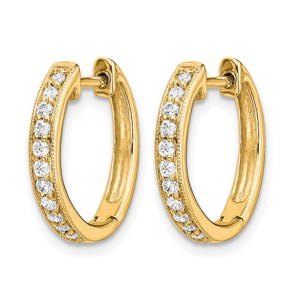10K Gelbgold Diamant Klappbar Creolen