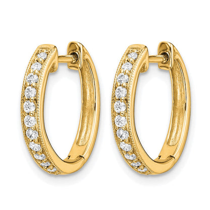 10K Gelbgold Diamant Klappbar Creolen