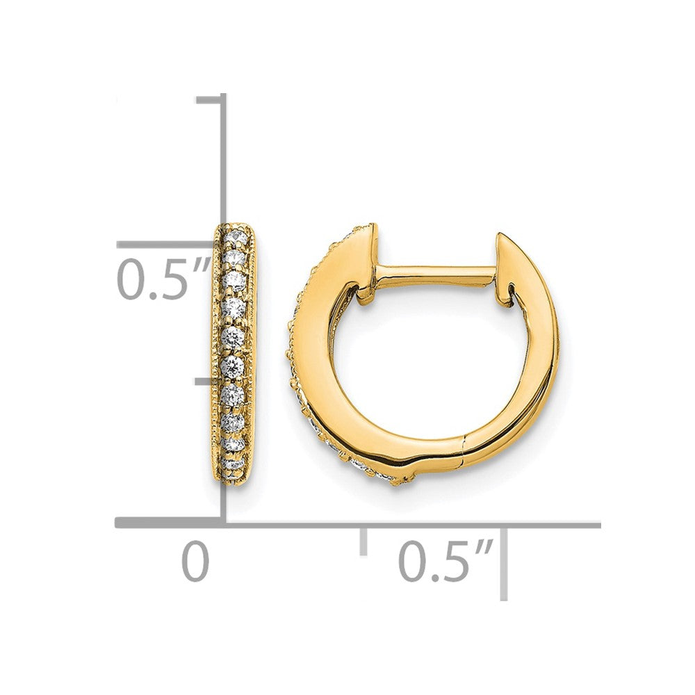 10K Gelbgold Diamant Klappbar Creolen