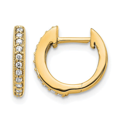 10K Gelbgold Diamant Klappbar Creolen