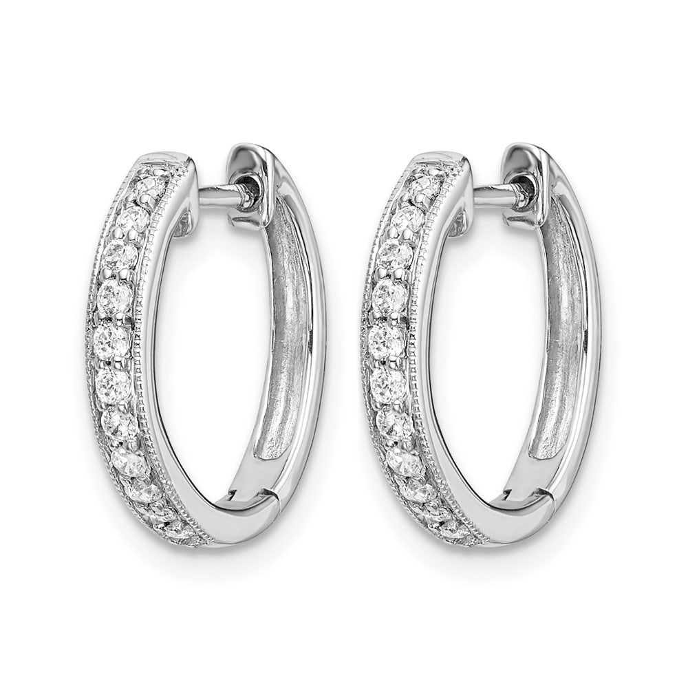 14K Weißgold Creolen mit Scharnier, 0,125 ct. Labor-gezüchtete Diamanten VS/SI+ G+