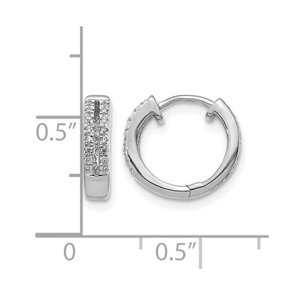 10K Weißgold Diamant Klappbar Rund Creolen