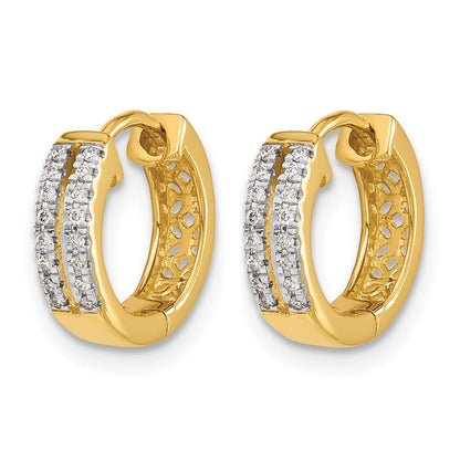 10K Gelbgold Diamant Klappbar Rund Creolen