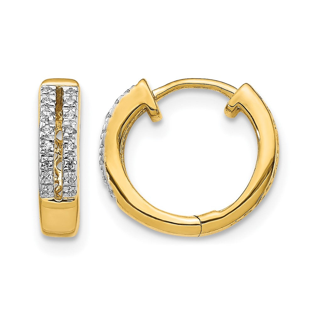 10K Gelbgold Diamant Klappbar Rund Creolen