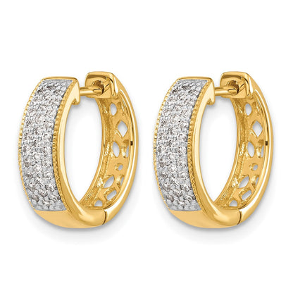 10K Gelbgold Diamant Klappbar Creolen