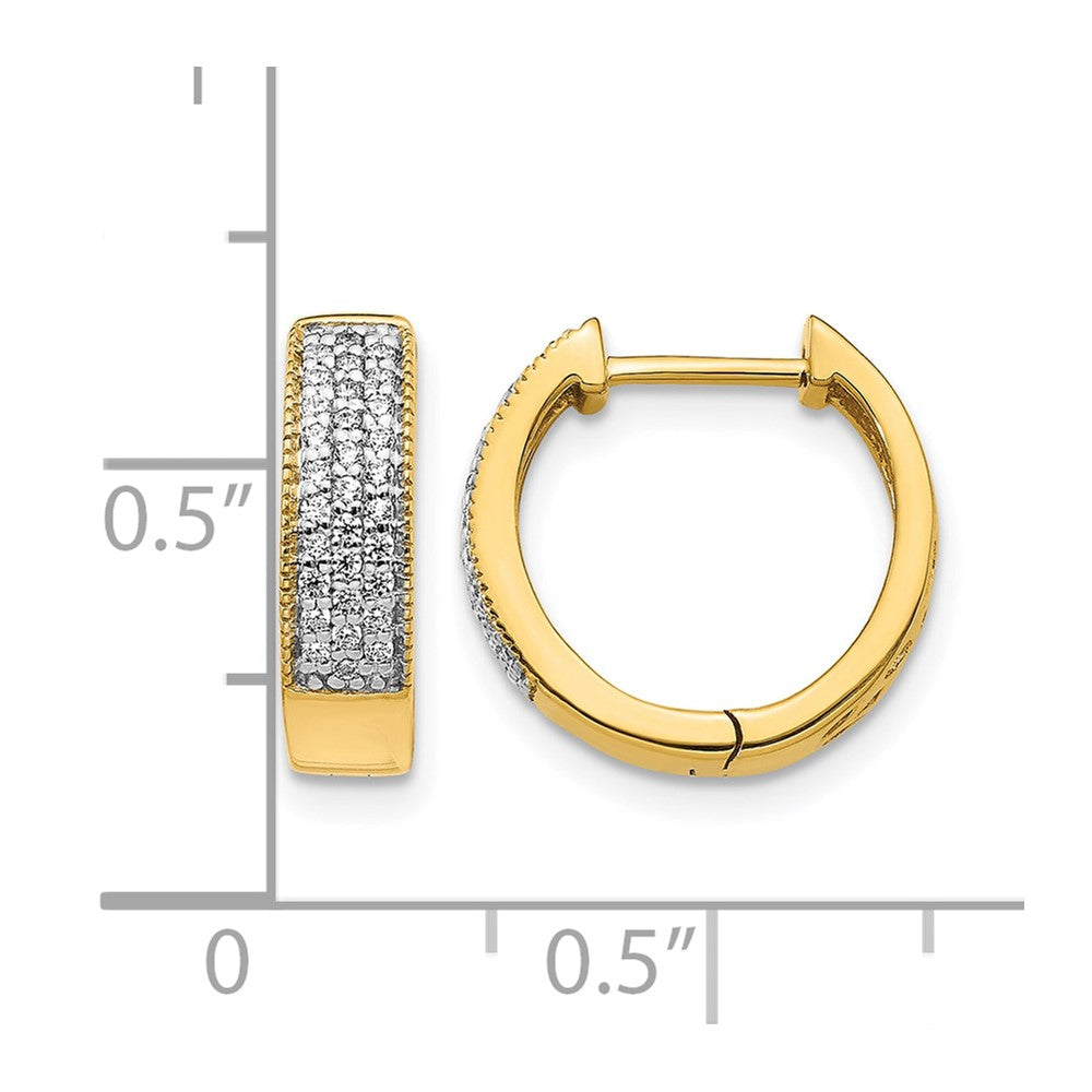 10K Gelbgold Diamant Klappbar Creolen