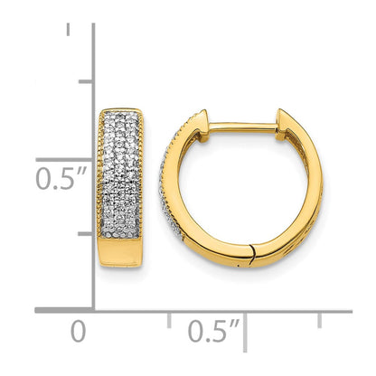 10K Gelbgold Diamant Klappbar Creolen