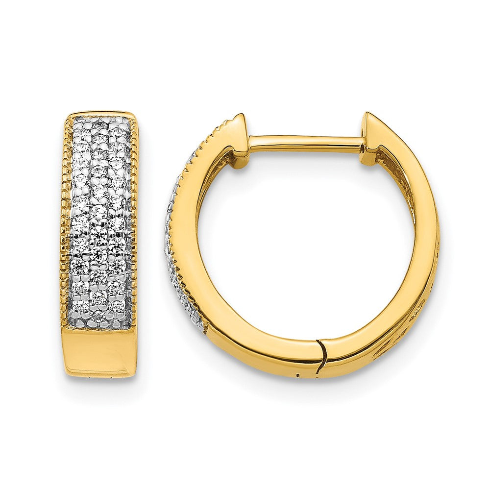 10K Gelbgold Diamant Klappbar Creolen