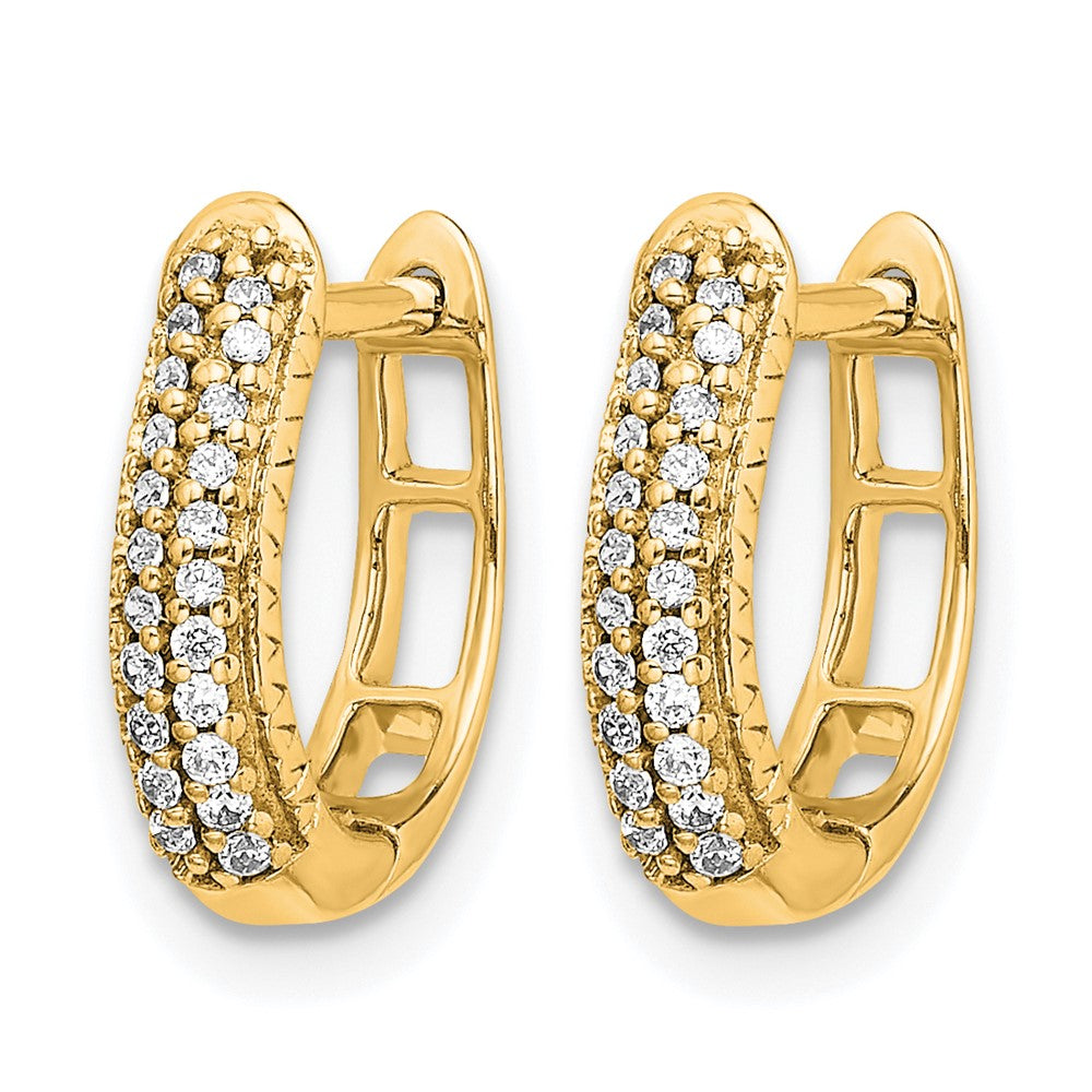 10K Gelbgold Poliert Diamant Klappbar Creolen