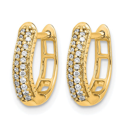 10K Gelbgold Poliert Diamant Klappbar Creolen